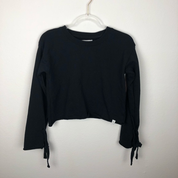 Treasure & Bond Other - Treasure & Bond Cropped Tie Sleeve Sweatshirt XL